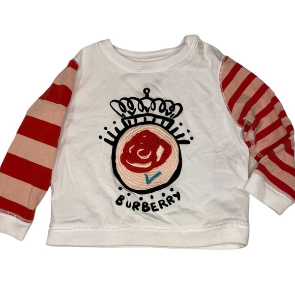 Burberry Long Sleeve T-Shirt 18 Months Mini Rose Print - Picture 2 of 4